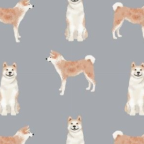 akita dog fabric pet portrait dog breeds grey