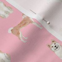 akita dog fabric pet portrait dog breeds pink