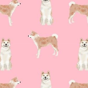 akita dog fabric pet portrait dog breeds pink