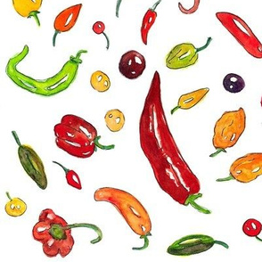 hot peppers watercolor