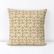 17-06H Autumn Yellow Gold Damask on Cream || Home Decor 