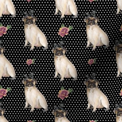 4" Pug Life - White Polka Dots