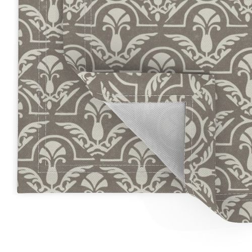 17-05K Texture Fall Damask Abstract Feather || Neutral Cream on Gray  Taupe with Heavy texture || Home decor wallpaper _ Miss Chiff Designs