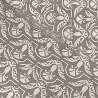 17-05K Texture Fall Damask Abstract Feather || Neutral Cream on Gray  Taupe with Heavy texture || Home decor wallpaper _ Miss Chiff Designs