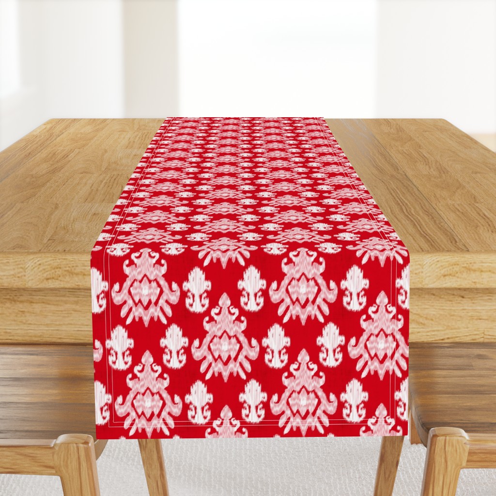 17-11H Jumbo Red White Ikat