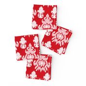 17-11H Jumbo Red White Ikat