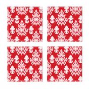 17-11H Jumbo Red White Ikat