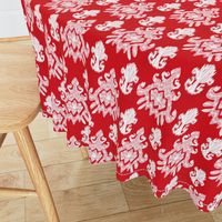 17-11H Jumbo Red White Ikat