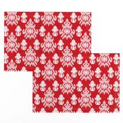 17-11H Jumbo Red White Ikat