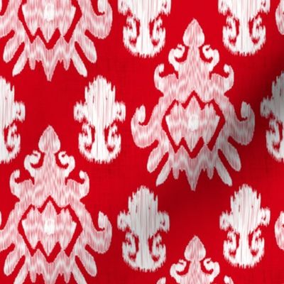 17-11H Jumbo Red White Ikat