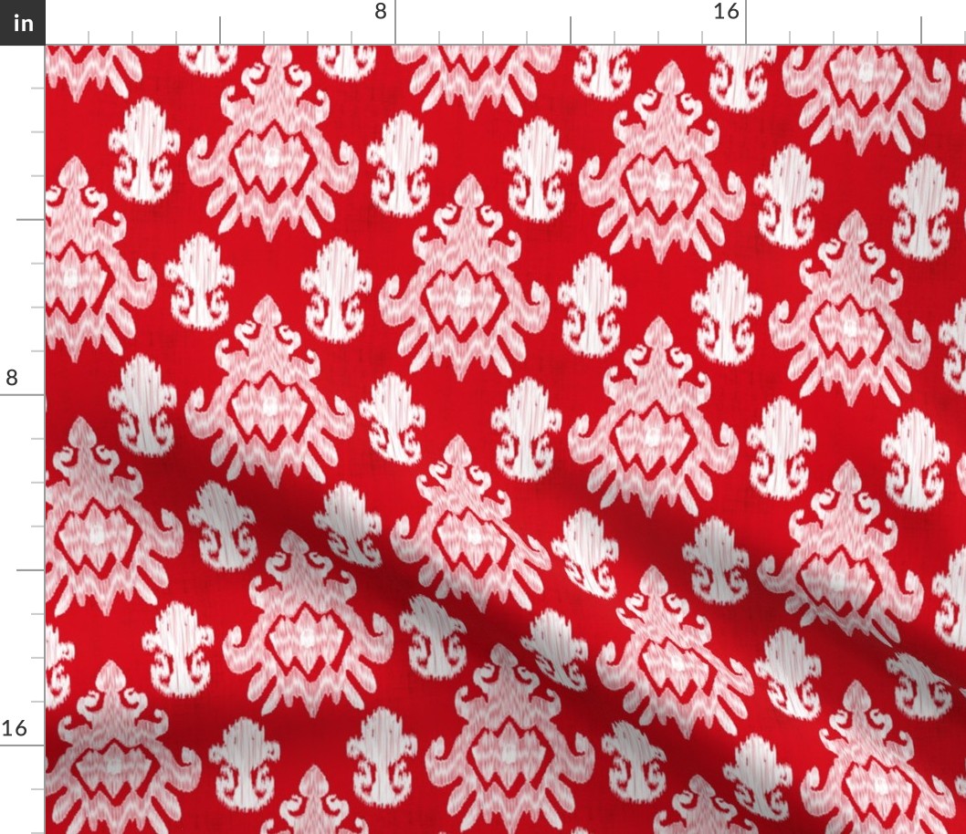 17-11H Jumbo Red White Ikat