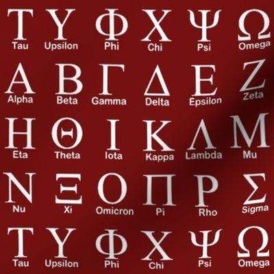 Greek Alphabet // Burgundy