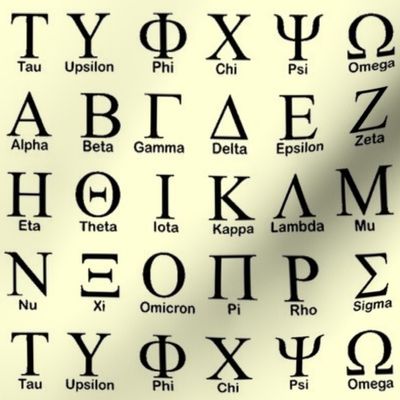 Greek Alphabet // Yellow