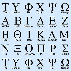 Greek Alphabet // Light Blue
