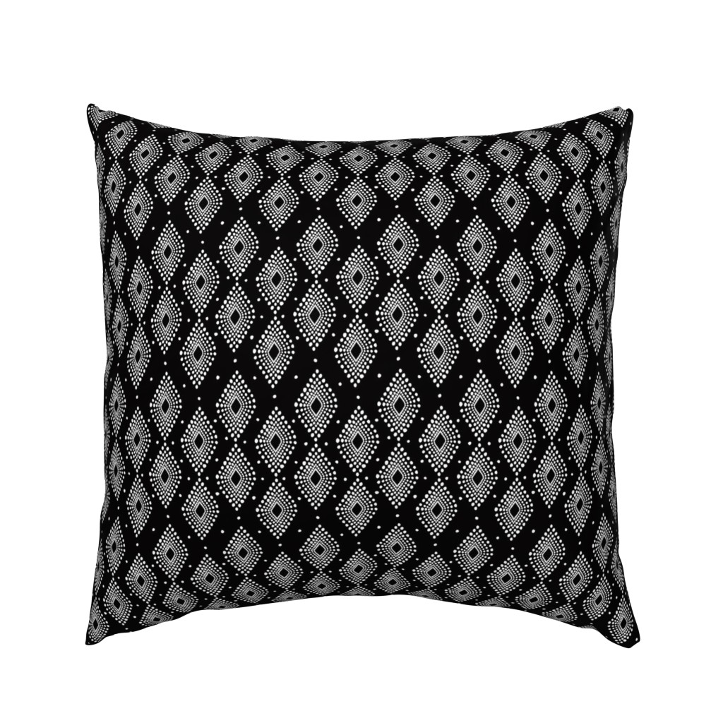 Mudcloth Dotty Diamonds in Black + White