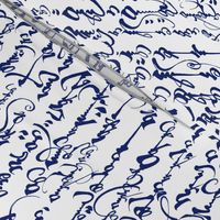 Mongolian Calligraphy in Blue // Small