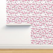 valentines animals // shark deer cat giraffe nursery love hearts fabric white red