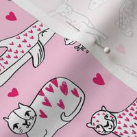 valentines animals // shark deer cat giraffe nursery love hearts fabric pink