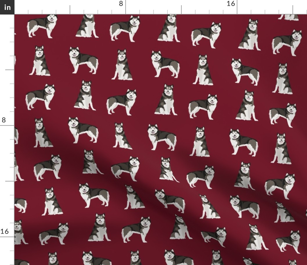 alaskan malamute dog breed pet fabric ruby
