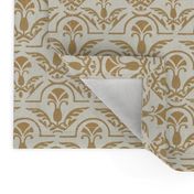 17-05F Distress Autumn Textured Yellow Gold Damask Tile on Cream || Home Decor  Grunge _ Miss Chiff Designs 