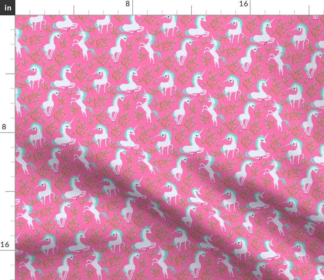4" Unicorn Fields - Aqua Bright Pink
