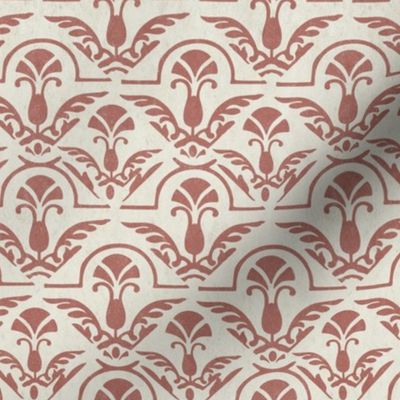 17-05A Distress Autumn Textured Terra Cotta Orange Red Abstract Damask || Tile Home Decor Large Scale Grunge _ Miss chiff Designs 