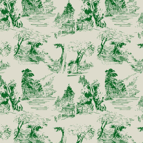 asian toile green