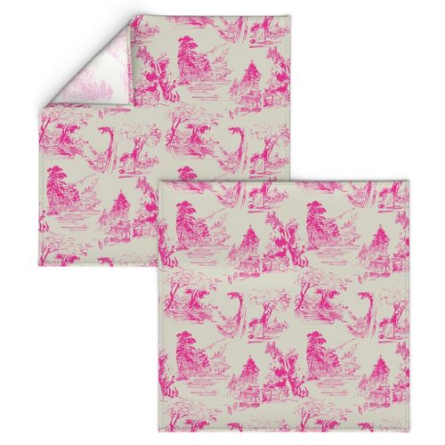 asian toile pink