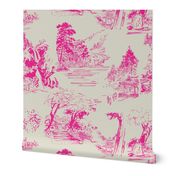 asian toile pink