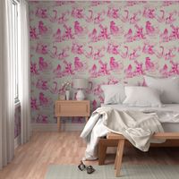 asian toile pink