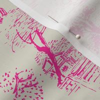 asian toile pink