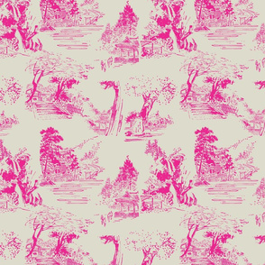 asian toile pink