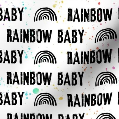 rainbow baby black with paint splatters