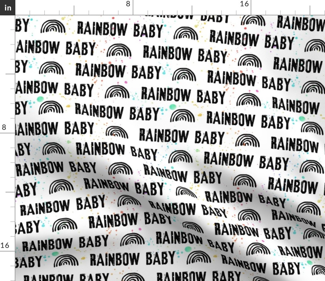 rainbow baby black with paint splatters