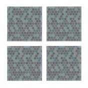 18-7M Blue Gray Green Textured Hexagon _ Miss Chiff Designs