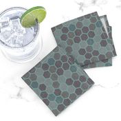 18-7M Blue Gray Green Textured Hexagon _ Miss Chiff Designs