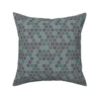 18-7M Blue Gray Green Textured Hexagon _ Miss Chiff Designs