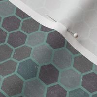 18-7M Blue Gray Green Textured Hexagon _ Miss Chiff Designs
