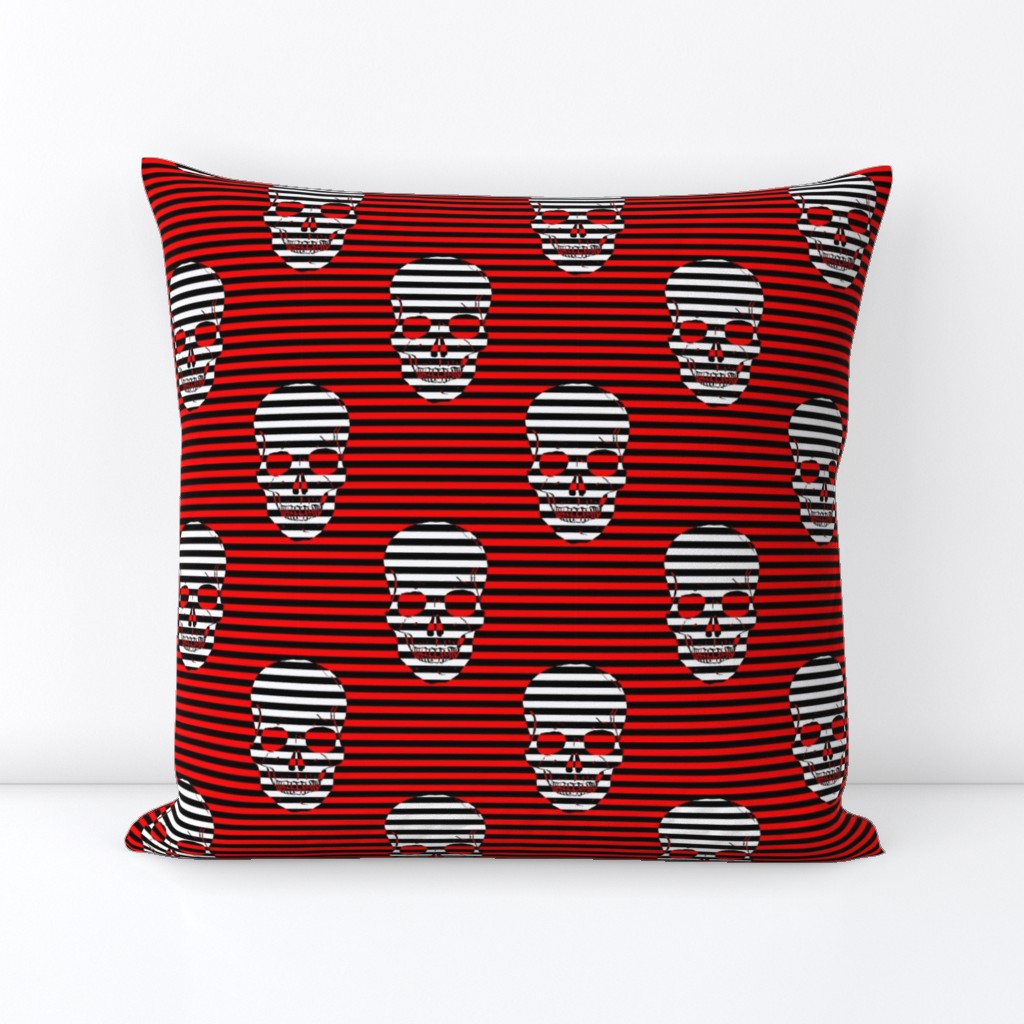 striped skulls red and white small