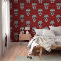 striped skulls red and white small