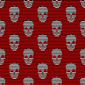 striped skulls red and white small