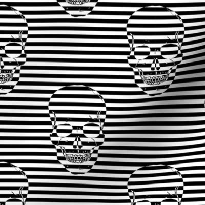 striped skulls black and white small