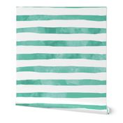 Green Watercolor Stripes