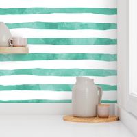 Green Watercolor Stripes