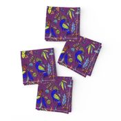 (3") Jungle Birds on Palatinate Purple