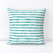 Aqua Blue Watercolor Stripes