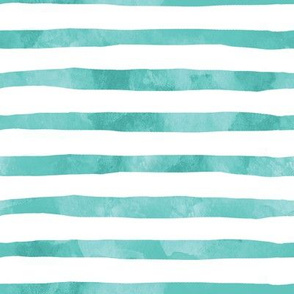 Aqua Blue Watercolor Stripes
