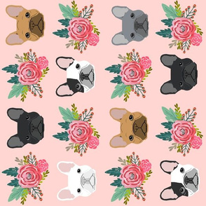 French Bulldog flowers (XLarge RR) florals frenchies dog girls flowers baby nursery sweet painted flower