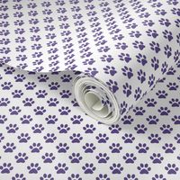 Half Inch Ultra Violet Purple Paw Prints on White