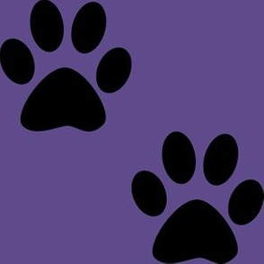 Three Inch Black Paws on Ultra Violet Purple